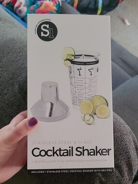 S1 Stainless Steel & Glass Cocktail Shaker — Silver/Glass